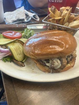 Mushroom Swiss burger