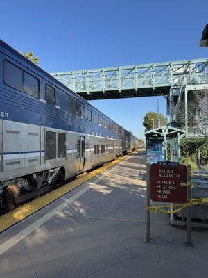 It's a beautiful day for a train ride.