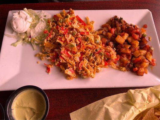 Migas with Mexican potatoes... so good!