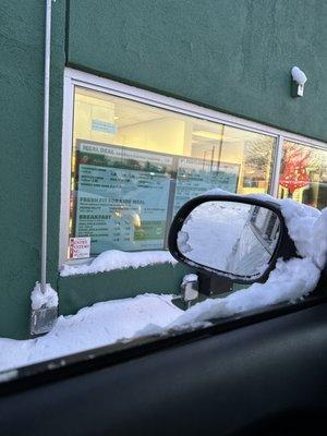 Menu outside Drive Thru Window