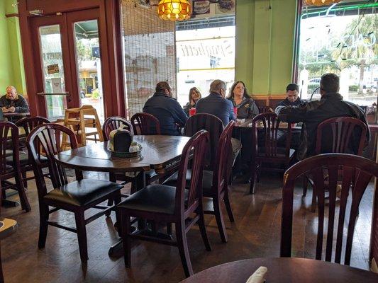 People enjoying themselves at lunch