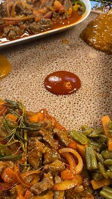 Meat Platter over Injera