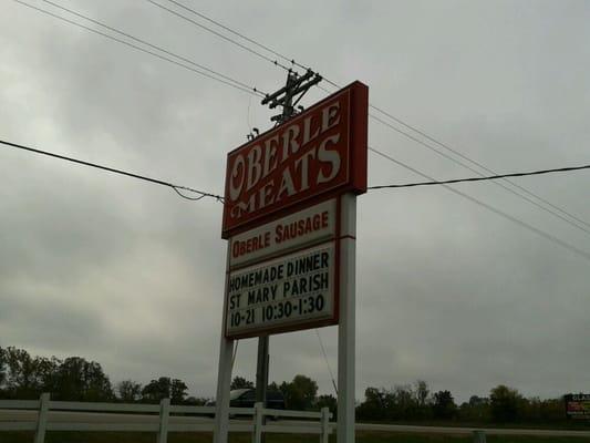 Sign at roadside.