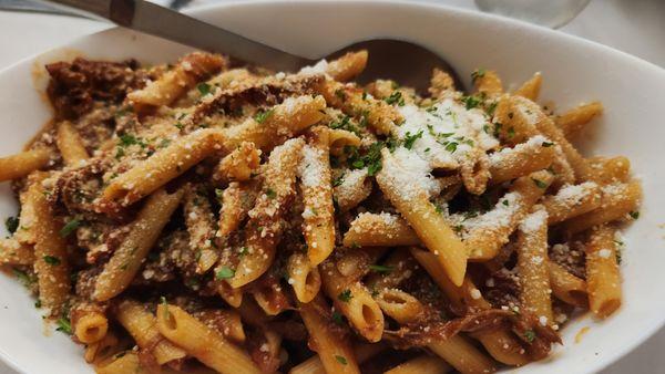 pasta with shredded beef