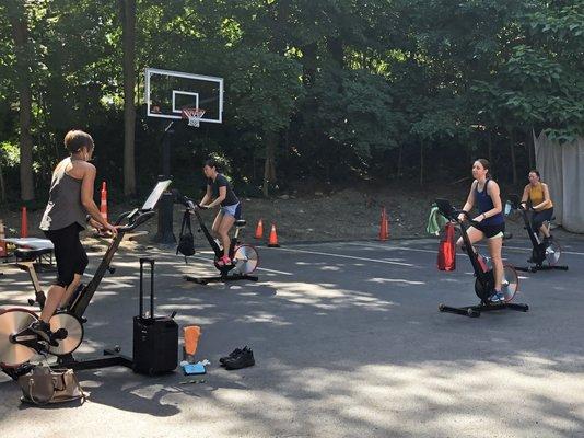 Outdoor cycling classes