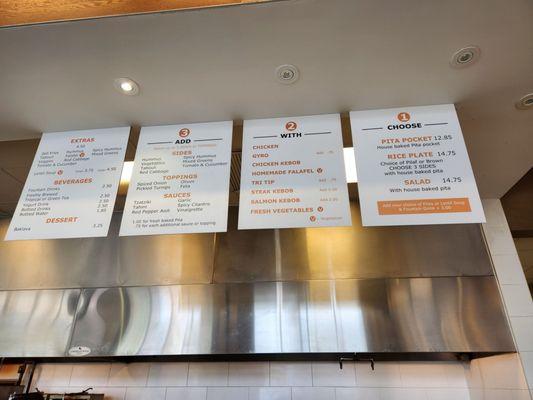 Menu As Of September 2023