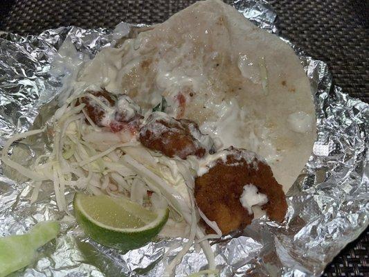 Jumbo shrimp taco 2 for $5.50