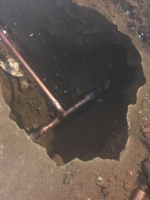 Broken water main repair