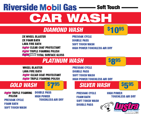 Carwash Package Menu