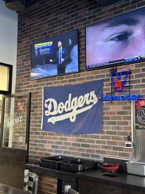 It's a dodgers bar. Lots of fans in canoga park .