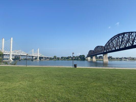 View of the bridges in July.