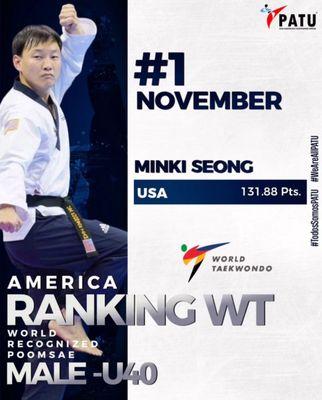 2023 November World Ranking #1 Poomsae Athlete Team USA Master Minki Seong