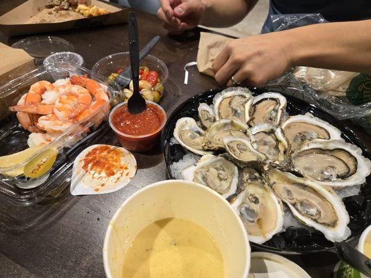 Dinner at whole foods! 12 oysters for $12 on fridays!