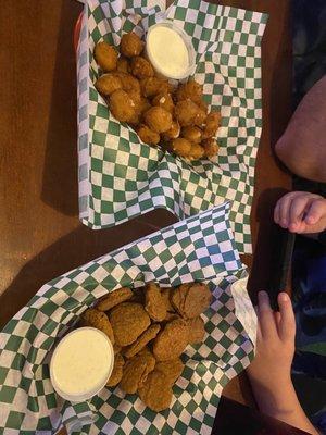 Cheese curds and fried pickles