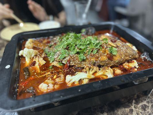 Fried Whole Fish in Special Sauce (Mala)