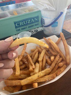 Soggy and extra crispy fries