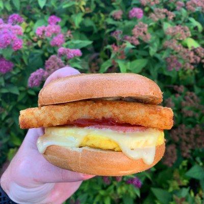 Breakfast Sizzli with hash brown