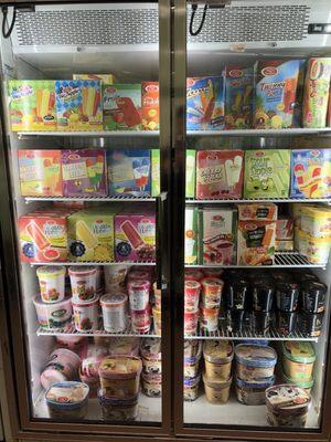 A nice selection of frozen ice cream / Desserts