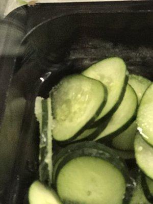 Old and frozen cucumbers