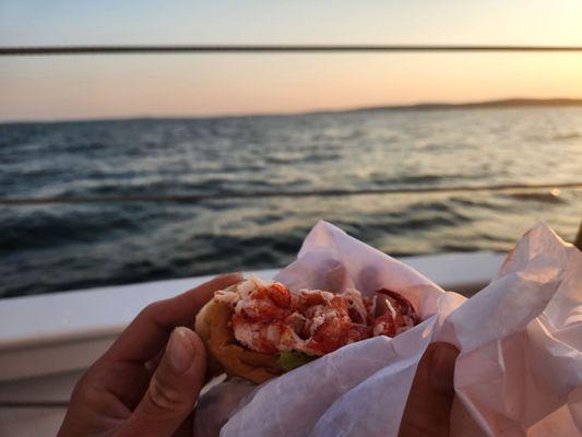 Lobster Roll  Taken to-go and eaten aboard the Schooner Surprise