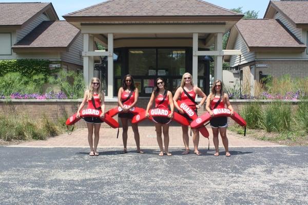 Our lifeguards outside of Mitchell Pool.