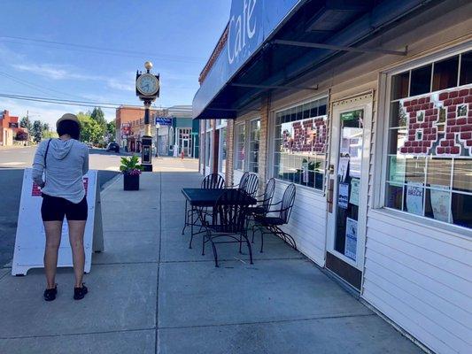 Warmed & fresh Ranier Cherry Cobbler is available at the Red Brick Cafe on Main Street. Rosalia, WA.