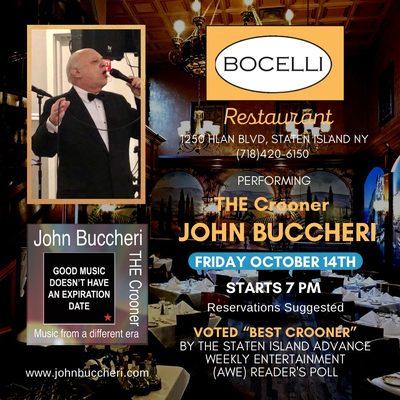 John Buccheri THE Crooner performing at Bocelli.