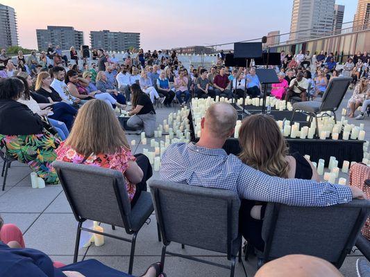 Roof top with all the candles