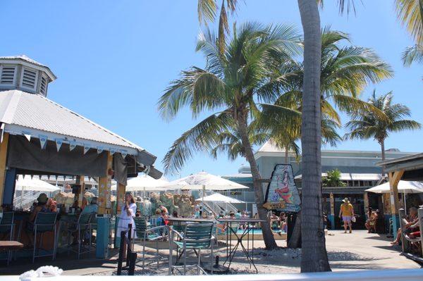 View from the dock inside the restaurant area