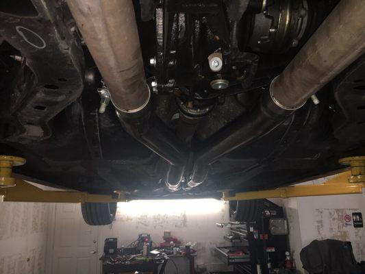 New exhaust x pipe and long tube headers installed. 2011 Cadillac CTS V