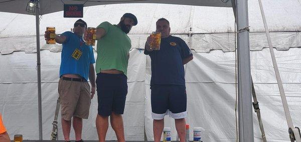 I was representing CM and all SF soldiers this weekend at our town's Octoberfest. I won the beer stein holding challenge. Not bad for 57.