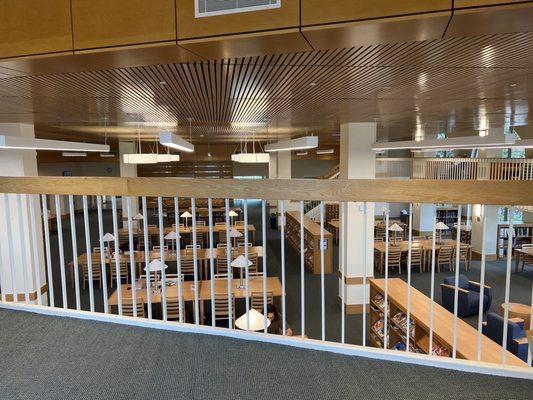 Inside reading room balcony