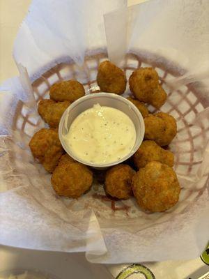 Fried mushrooms were good.