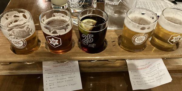 Flight of beers