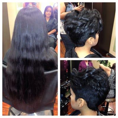 Client wanted a total change, short hair don't care lol. Hair by Christina Sanchez (626)4785017