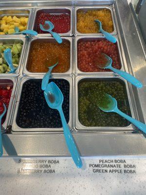 Look at all the popping Boba toppings for your frozen yogurt!!!