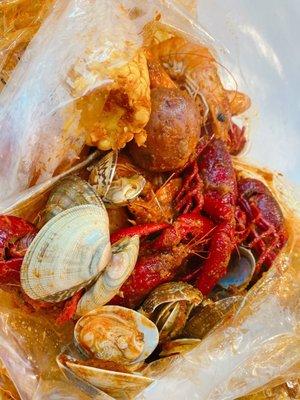 CNS Combo- market price. 3lbs total- shrimp clams and fresh crawfish with the combo sauce