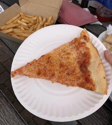 Plain pizza and French fries!