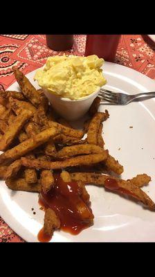 Cajun fries and potato salad