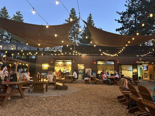 Entrance to restaurant and other fire pit