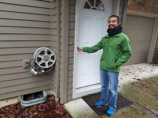 Michael getting the keys to his new home in Garden Home