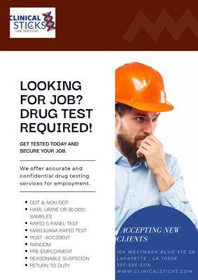 Wanna do a drug test  before you start that new job ? Give us a call!!!