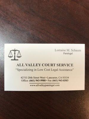 Fastest divorce service in the Antelope Valley!  Thank you for expediting the process.