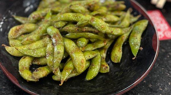 Grilled Garlic Edamame