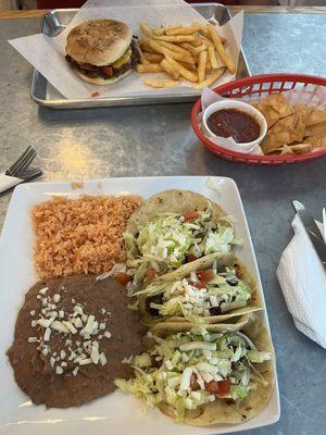 Ground Beef Taco, Bacon Cheeseburger