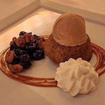 Semolina walnut cake, burnt walnut ice cream and preserved cherries 5/14/2024 7-course tasting menu