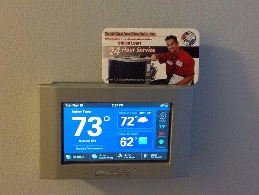 The new thermostat monitor system usage hours and can be easily scheduled from our phones for temp and humidity