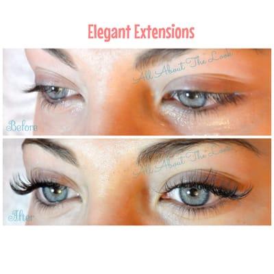 Beautiful Before and After of our Elegant Look, Eyelash Extensions