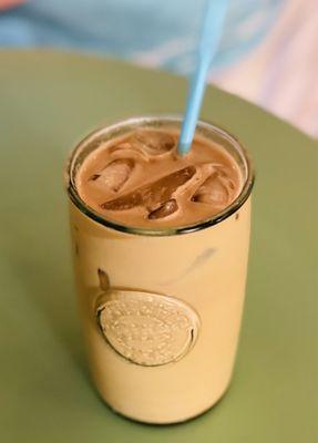 Black & Gold - iced, with half & half.