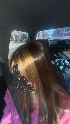 Highlights done by stylist